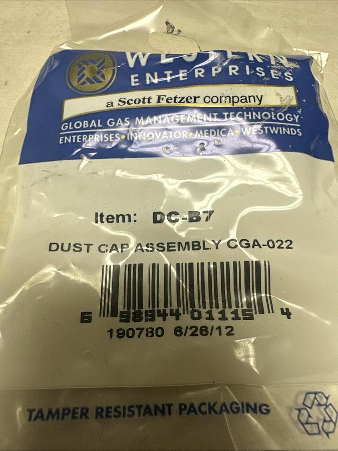 Used Western Enterprises,DC-B7,Dust Cap Assembly CGA-022 LOT of 5