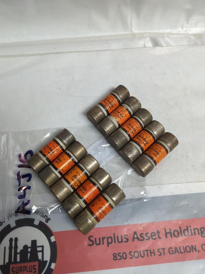 Used GOULD SHAWMUT,A4J15,AMP-TRAP 15 AMP FUSE LOT OF 10 PRE-OWNED