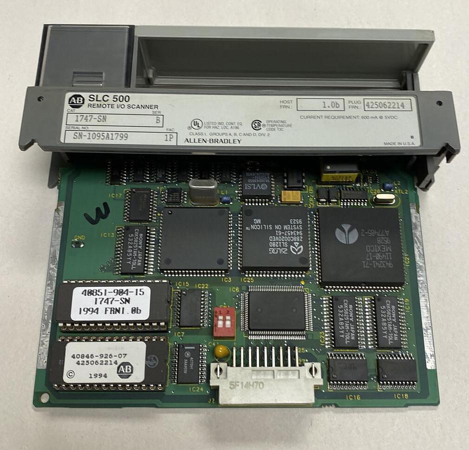 Used Allen-Bradley,1747-SN,Series B SLC500 Remote I/O Scanner Module