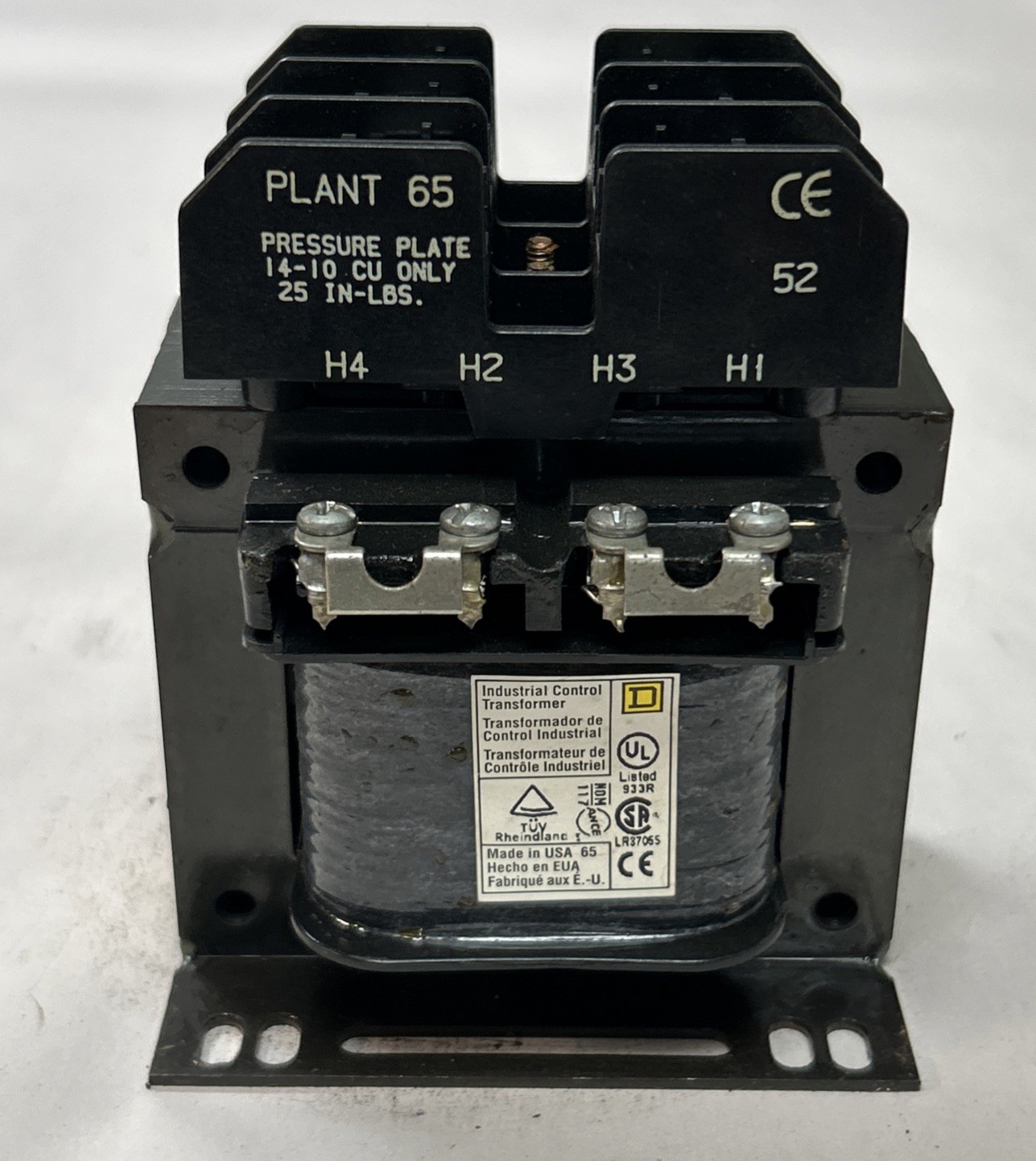 Used SQUARE D,9070TF200D1,CONTROL TRANSFORMER 0.2KVA 240/480V