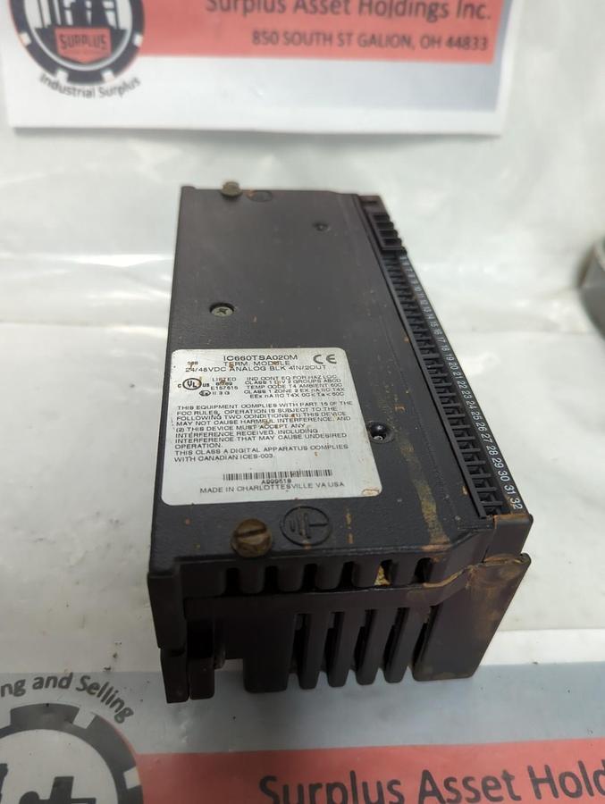 Used GE FANUC,IC660BBA020,GENIUS BLOCK ANALOG IN/OUT MODULE PRE-OWNED