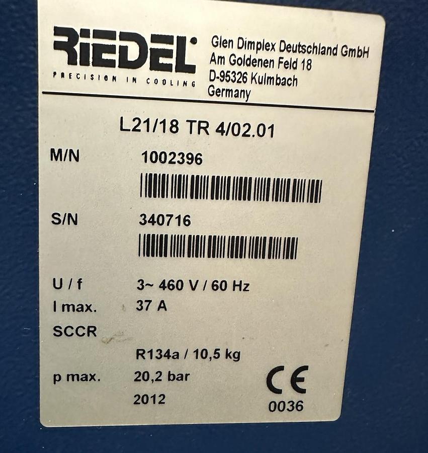 Used Riedel,1002396,Chiller L 21/18 TR 4/02.01
