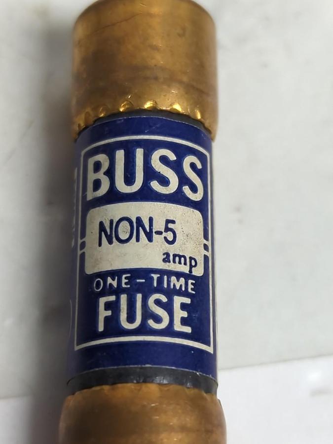 Used COOPER BUSSMANN,NON5,ONE-TIME 5 AMP FUSE LOT OF 2 PRE-OWNED