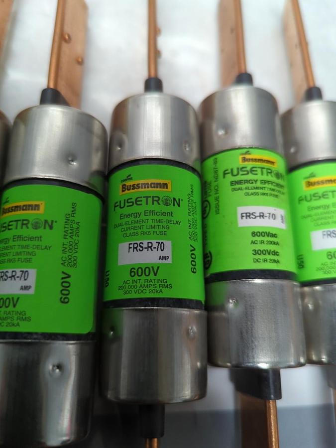 COOPER BUSSMANN,FRS-R-70,FUSETRON 70 AMP FUSES BOX OF 5 NOS