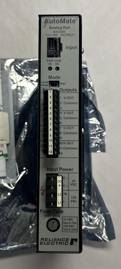 Used RELIANCE,61C366,ANALOG RAIL OUTPUT MODULE REFURBISHED