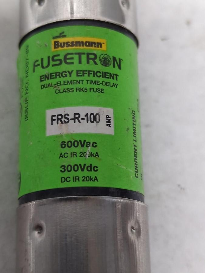 Used COOPER BUSSMANN,FRS-R-100,FUSETRON 100 AMP FUSE PRE-OWNED