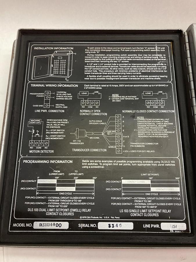 Used C&A Products,DLS103-6-R-DO,Programmable Limit Switches