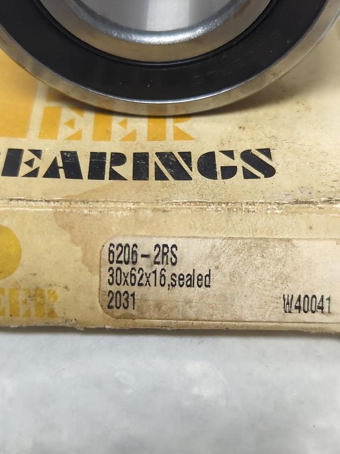 PEER,6206-2RS,DEEP GROOVE BALL BEARING NOS