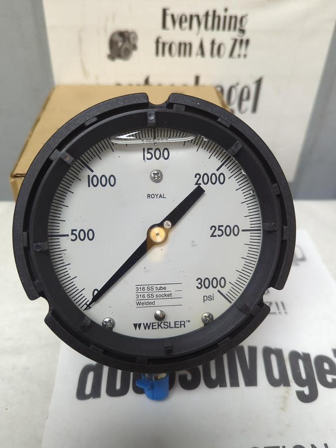 WEKSLER,SW0739-08,4-1/2 IN ROYAL GAUGE 1/4 IN NPT 3000# RANGE NOS