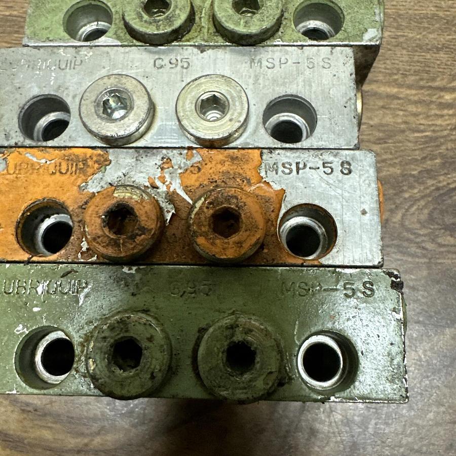 Used Lubriquip,MSP-5S,Hydraulic Divider Manifold LOT of 5