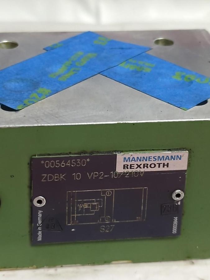 Used MANNESMANN REXROTH,00564530,VALVE ZDBK-10 VP2-10/210V PRE-OWNED