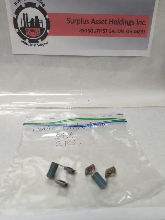 Used JOSLYN CLARK,S1.9,OVERLOAD THERMAL HEATER ELEMENT LOT OF 2 PRE-OWNED