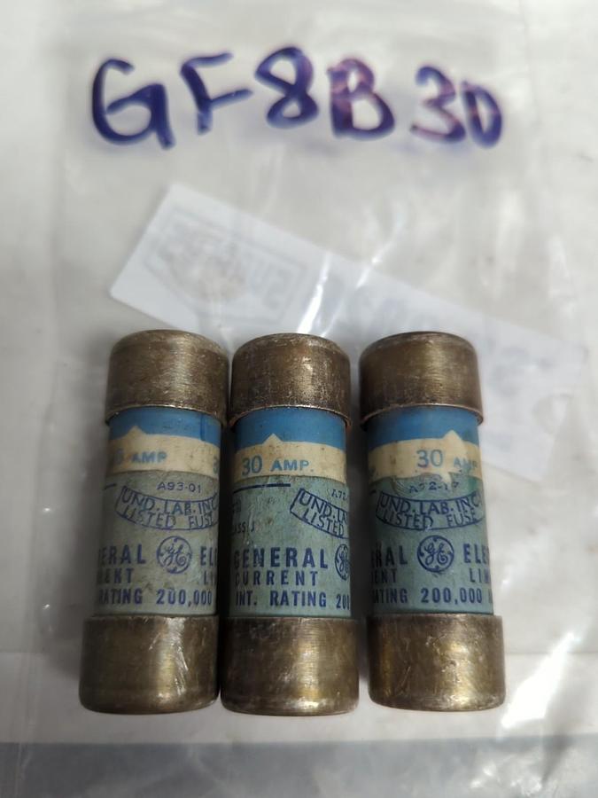 Used GE,GF8B30,FUSE 30 AMP LOT OF 3 PRE-OWNED