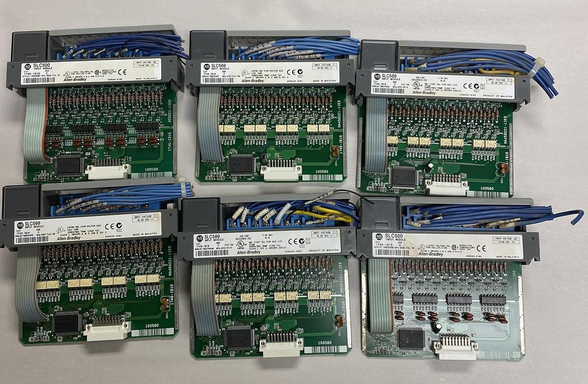Used Allen-Bradley,1746-IB16,Ser C Input Module Lot Of 6