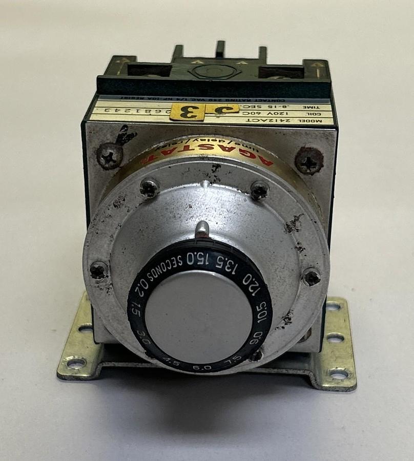 Used AGASTAT,2412ACT,TIMING RELAY .8-15 SECONDS