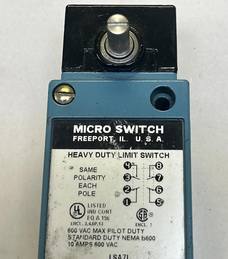 Used HONEYWELL MICRO SWITCH,LSA7L,LIMIT SWITCH 10A 600V