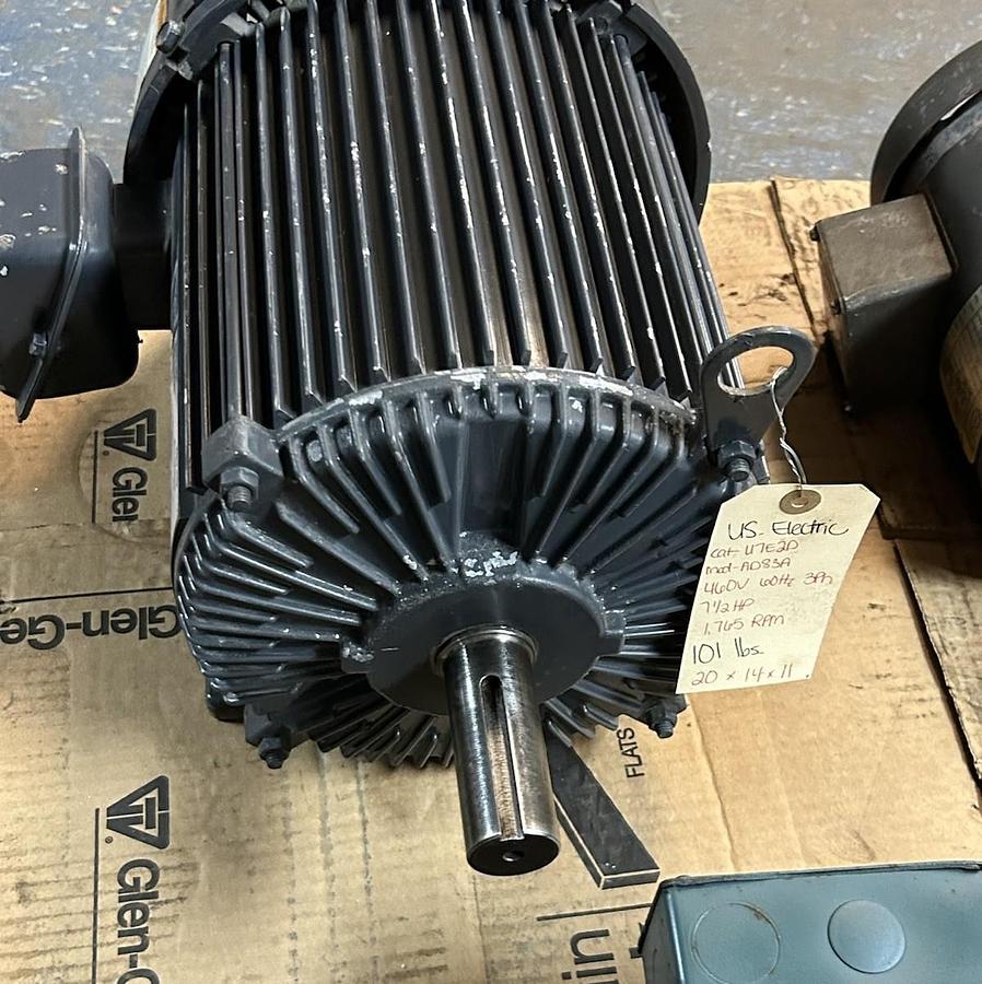 Used US MOTORS,U7E2D,AC MOTOR 7.5HP 208-230/460V 1765RPM 3PH 213T FRAME