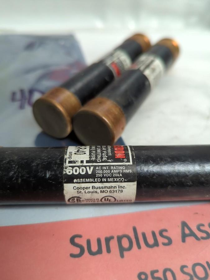 Used COOPER BUSSMANN,FRS-R-40,FUSETON FUSE 40 AMP LOT OF 3 PRE-OWNED
