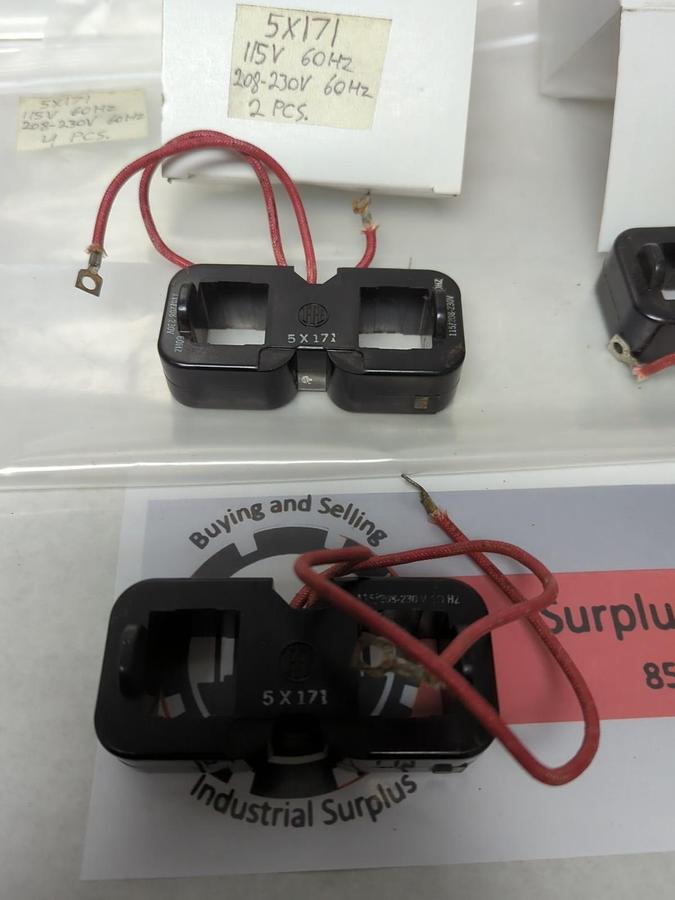 Used TELEMACANIQUE,5 X 171,OPERATING MAGNETIC COIL 115/208-230V 60HZ LOT OF 4 USED