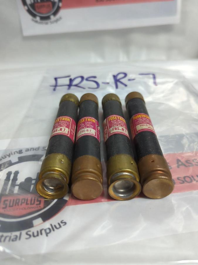 Used COOPER BUSSMANN,FRS-R-7,FUSETRON 7 AMP FUSE LOT OF 4 PRE-OWNED