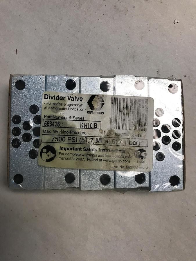 Used Graco,56345,Divider Valve  Series KH10B 7500PSI a sealed pack of 5 NOS