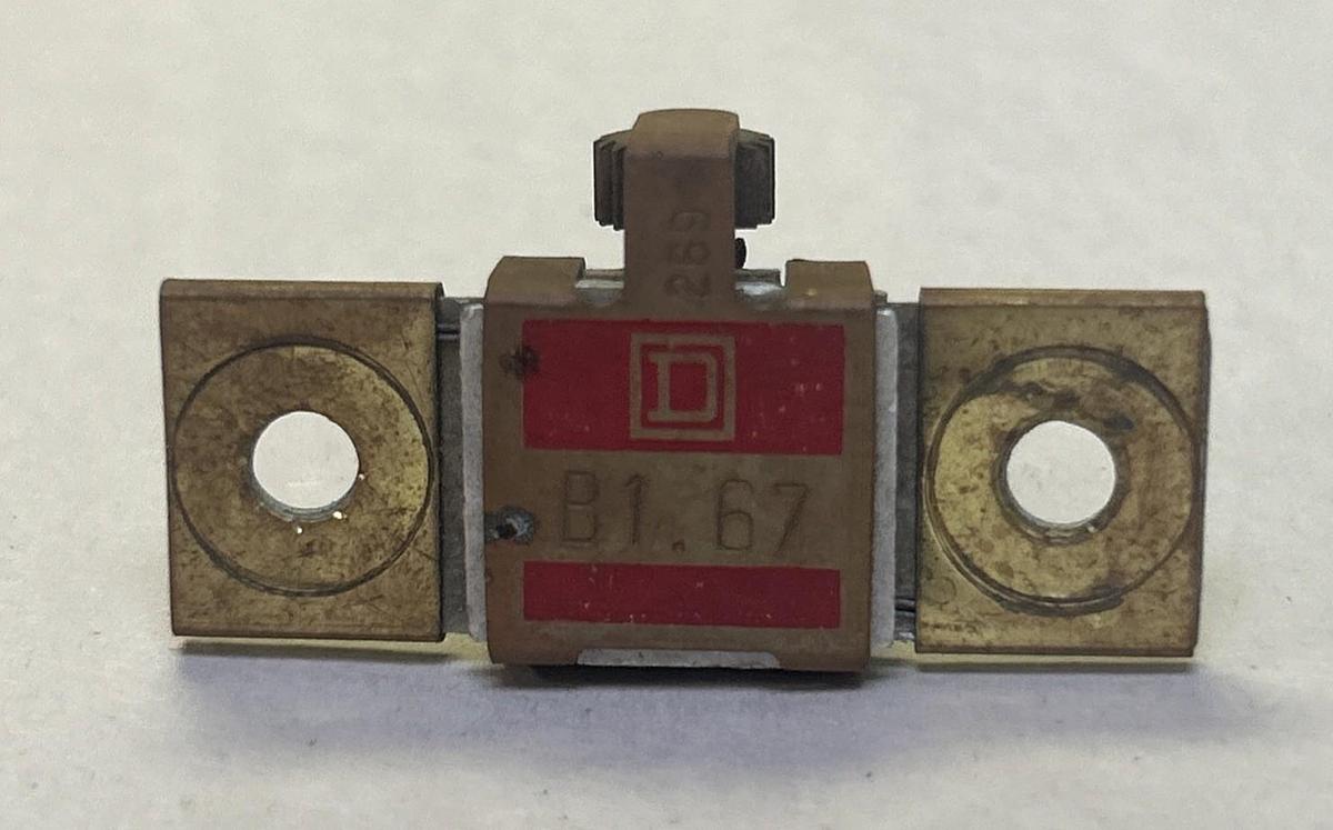 Used SQUARE D,B1.67,THERMAL OVERLOAD HEATER ELEMENT LOT OF 2