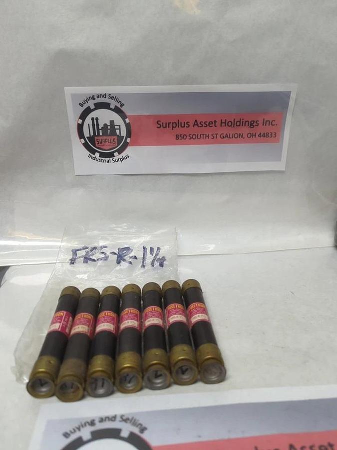 Used COOPER BUSSMANN,FRS-R-1-1/4,FUSETRON 1-1/4 AMP FUSE LOT OF 7 PRE-OWNED