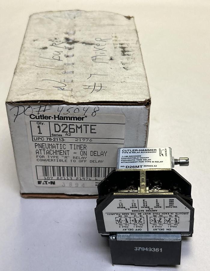 Used CUTLER HAMMER,D26MTE.PNEUMATIC TIMER NEW