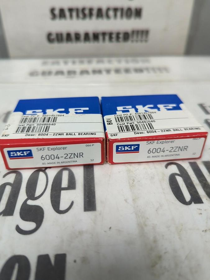 SKF,6004-2ZNR,SINGLE SHIELDED BALL BEARING LOT OF 2 NOS