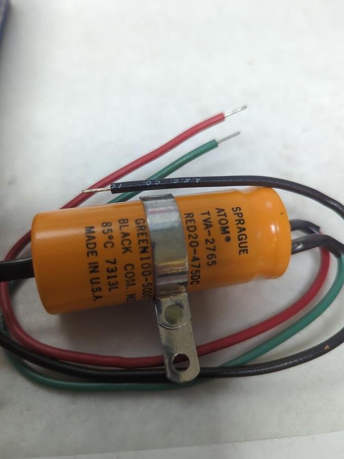 SPRAGUE,TVA-2765,CAPACITOR 20-100MF 475-50WVDC NOS