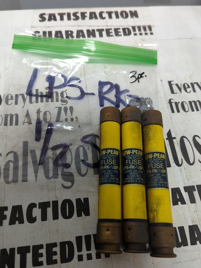 COOPER BUSSMANN,LPS-RK- 1/2SP,LOW-PEAK FUSES LOT OF 3 NOS