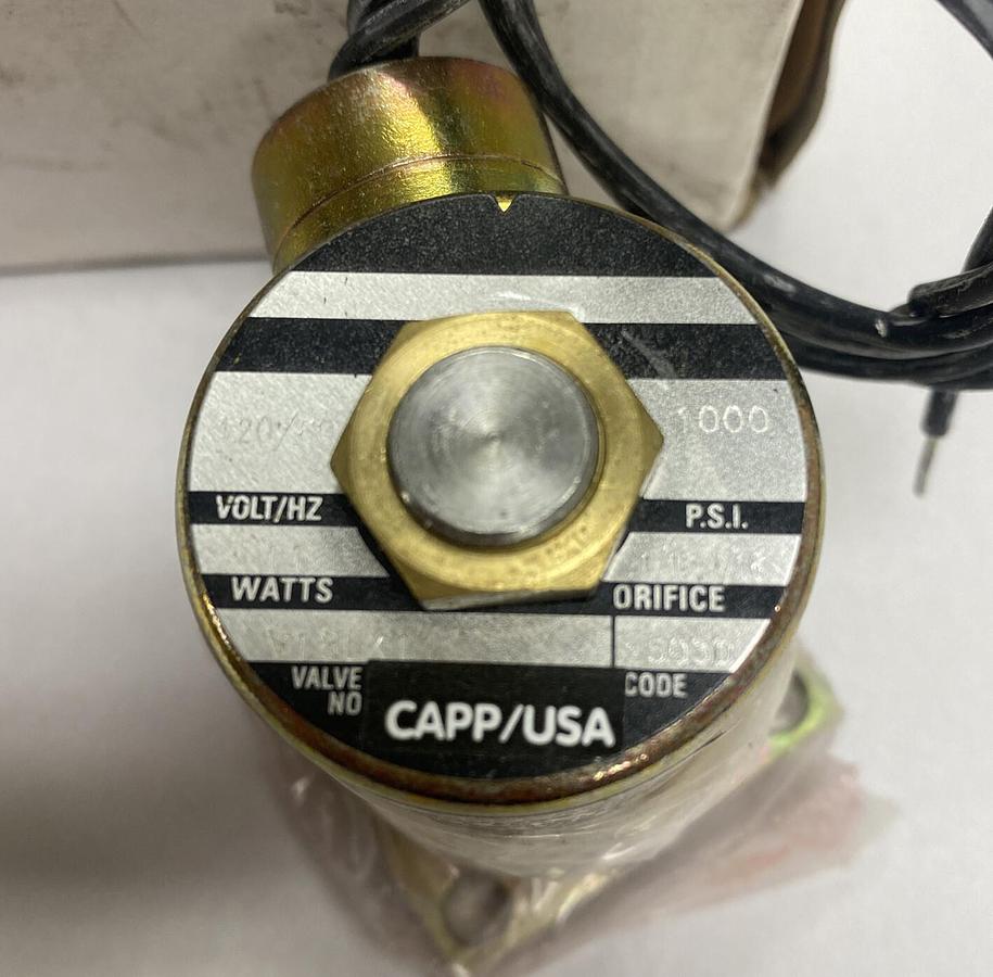 Capp USA,308145,Solenoid Valve 120/60V 1/16 Orifice 1000PSI NOS