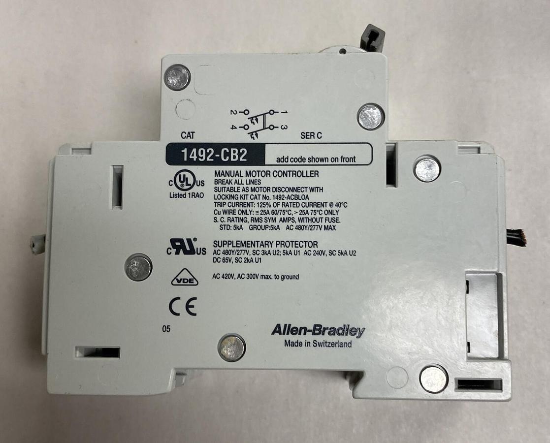 Used ALLEN BRADLEY,1492-CB2,CIRCUIT BREAKER 20 AMP 5HP 2 POLE LOT OF 10