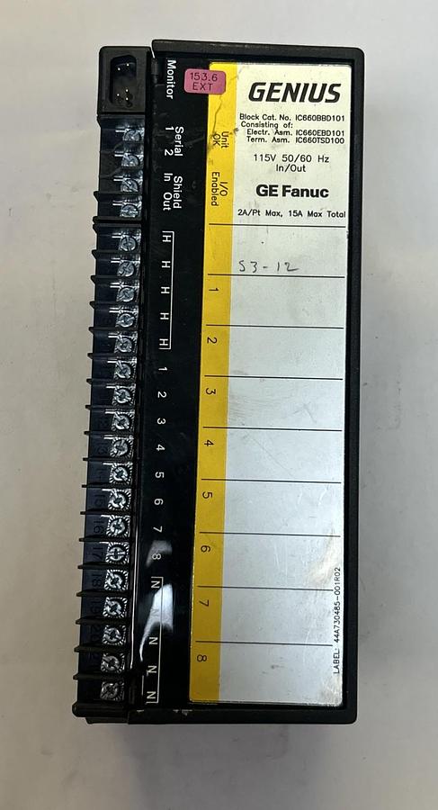 Used GE FANUC,IC660BBD101,GENIUS BLOCK I/O MODULE USED