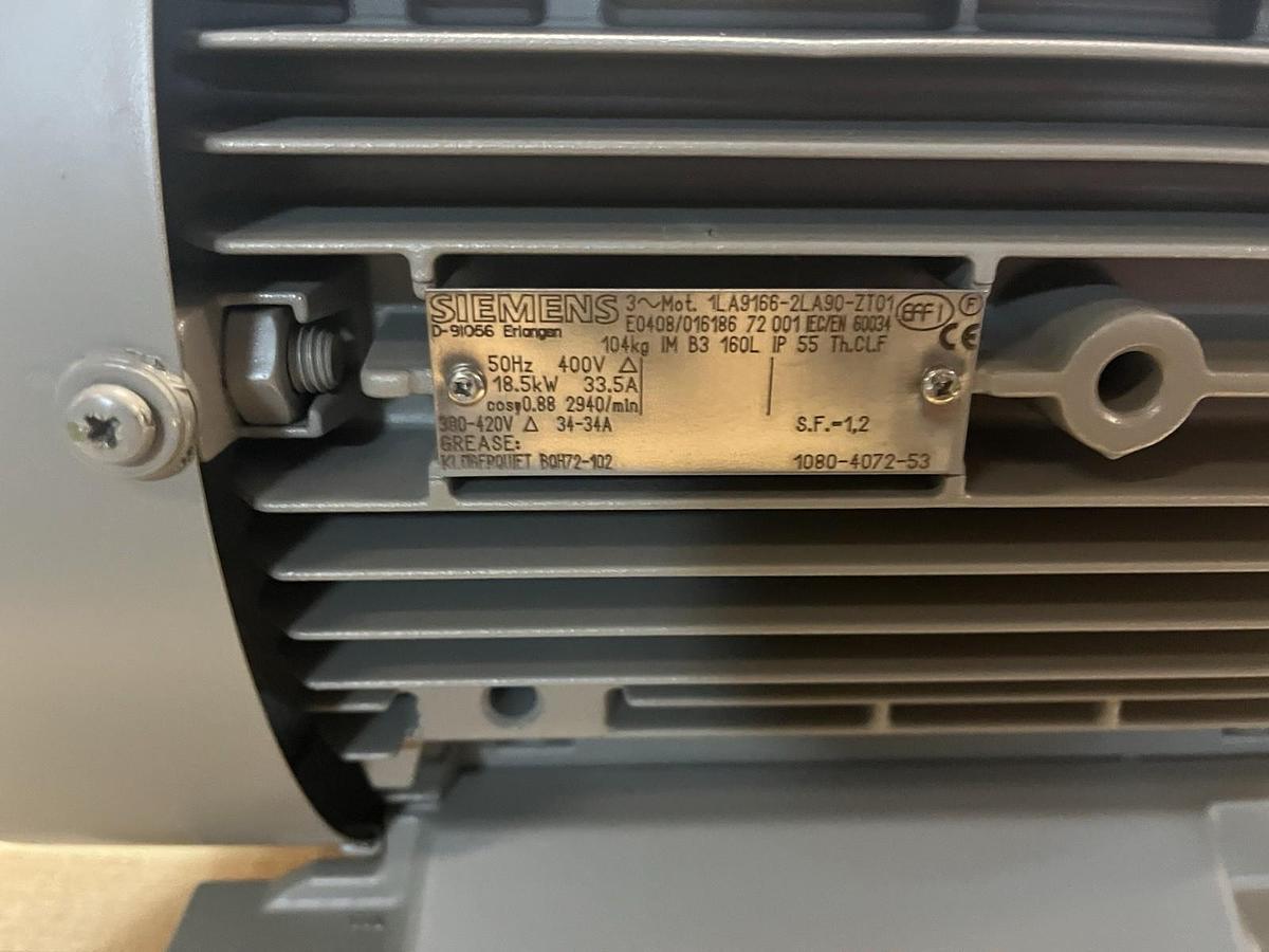 SIEMENS,1LA9166-2LA90-ZT01,MOTOR 18.5kW 400V 2940RPM 3PH 160L