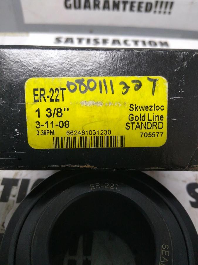 SEALMASTER,ER-22T,BALL INSERT BEARING 1-3/8 IN SKWEZLOC CONCENTRIC LOCKING NOS