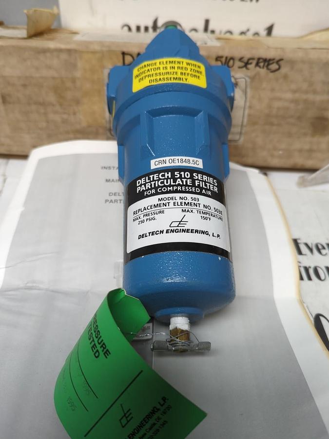 DELETECH,510,SERIES PARTICULATE FILTER  MODEL 503 250PSIG 150°F NOS