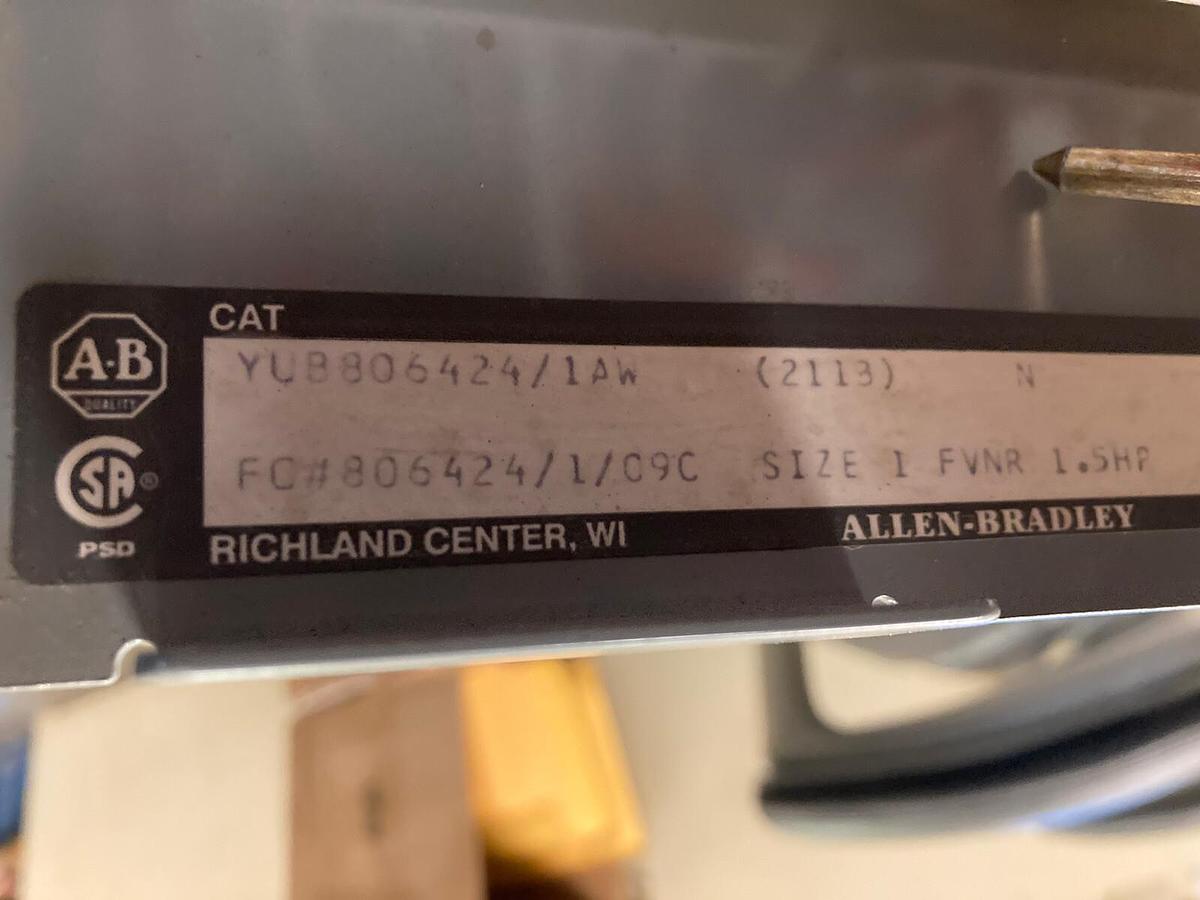 Used Allen-Bradley,2100 2113,Size 1 MCC 12 INCH Starter Bucket 7 Amp Breaker