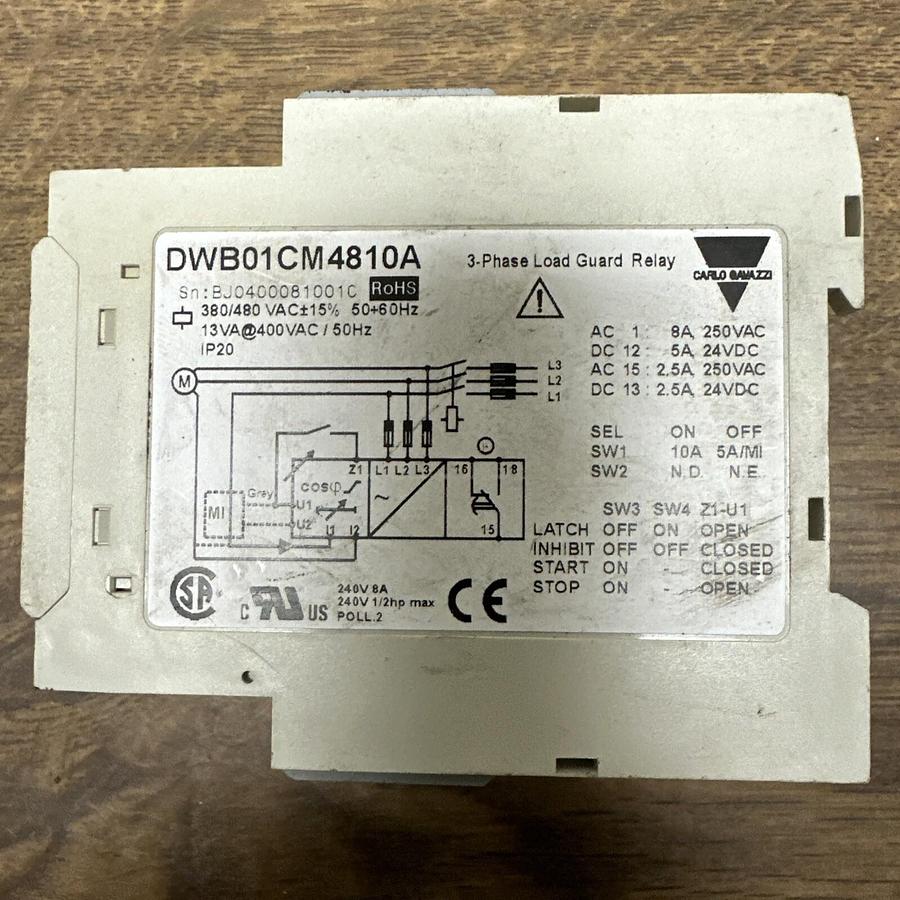 Used Carlo Gavazzi,DWB01CM4810A,3-Phase Load Control Relay