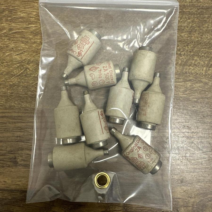Used Kema Keur,2A 500V,Bottle Fuse LOT of 9
