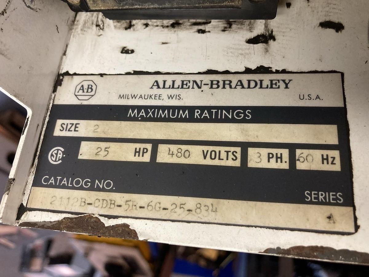 Used Allen-Bradley,2112B,Size 2 3P Fused MCC 12 INCH Starter Bucket 25Hp 480V 60Hz
