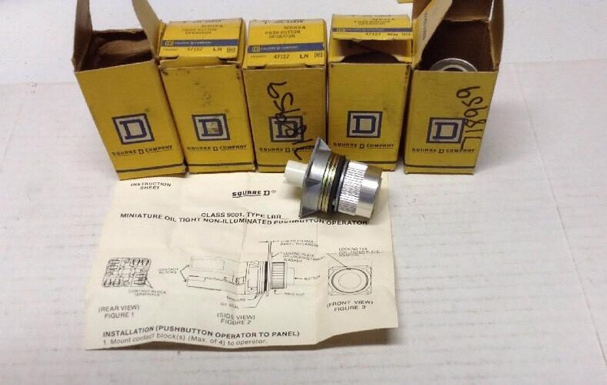 Square D,LRR1B,Push Button Operator  LOT of 5 Class 9001