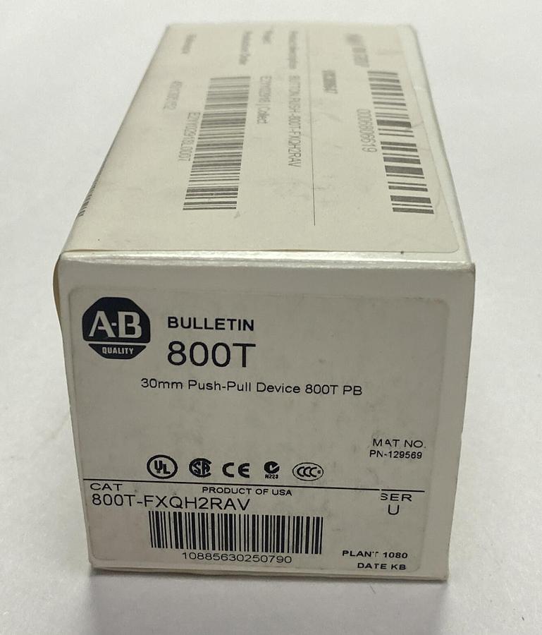Used ALLEN BRADLEY,800T-FXQH2RAV,SER U 30MM PUSH-PULL DEVICE NEW