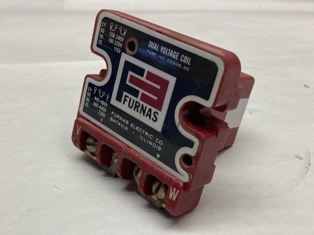 Used Furnas,D2936-32,Dual Voltager Magnetic Coil 240/480VAC