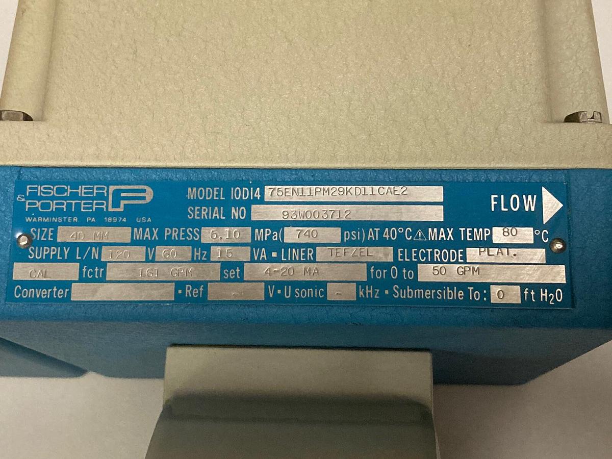 Fischer & Porter,I0DI4 75EN11PM29KD11CAE2, Nema 4 Flowmeter Rosemount