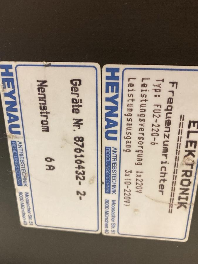 Used Heynau,Type FU2-220-6,Frequency Converter