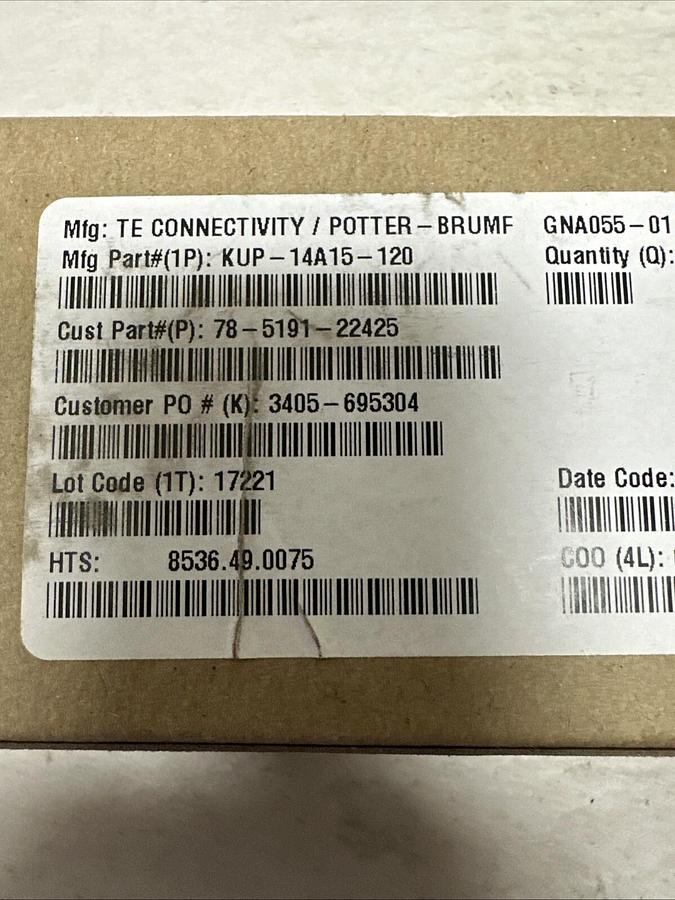 Used Potter&Brumfield,KUP-14A15-120,Relay NEW