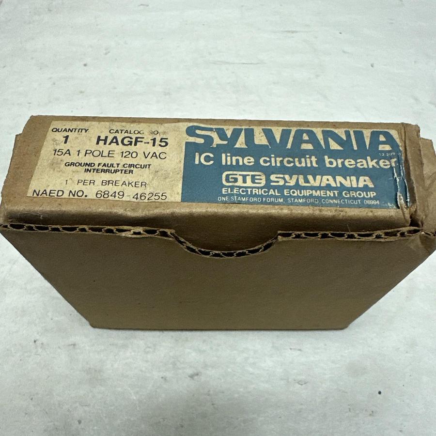 Sylvania,HAGF-15,15 Amp 1 Pole 120VAC IC Line Circuit Breaker