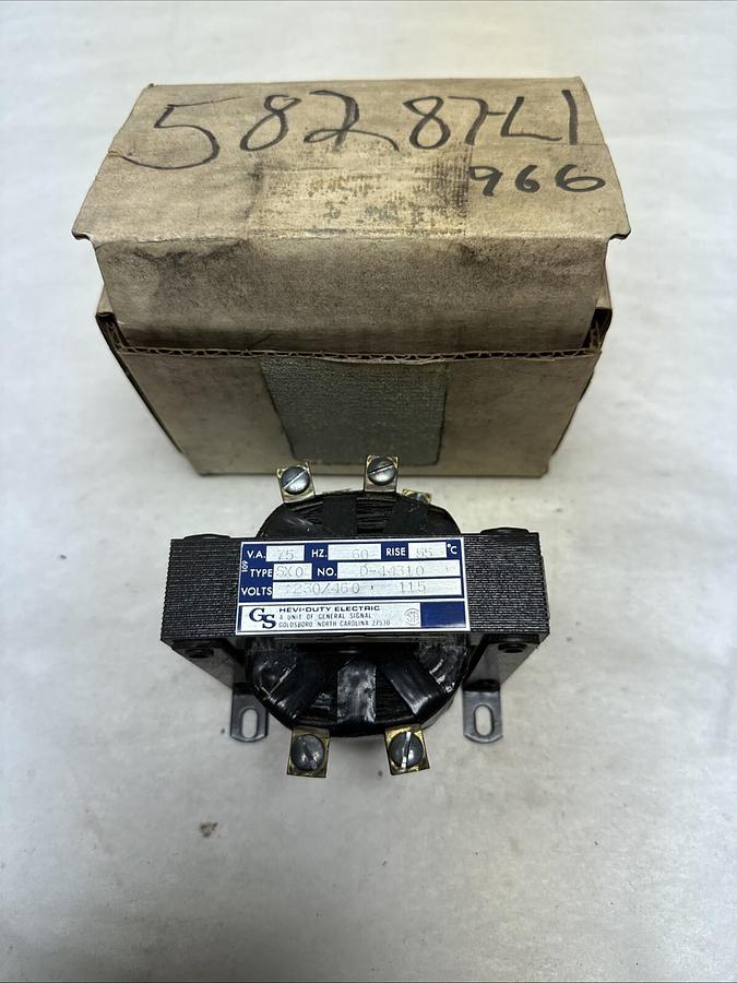 Hevi-Duty,D-44310,75VA Type SXO Industrial Control Transformer