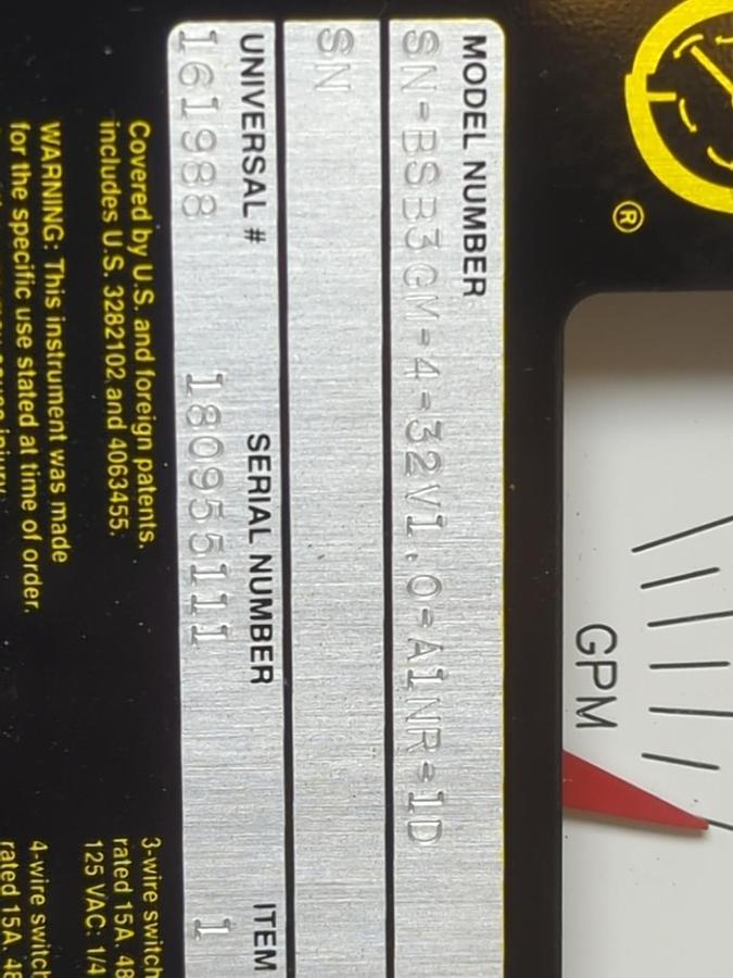 UNIVERSAL FLOW MOTORS,SN-BSB3GM-4-32V1.0-A1NR-1D,TYPE 12-13 FLOW CONTROL NOS